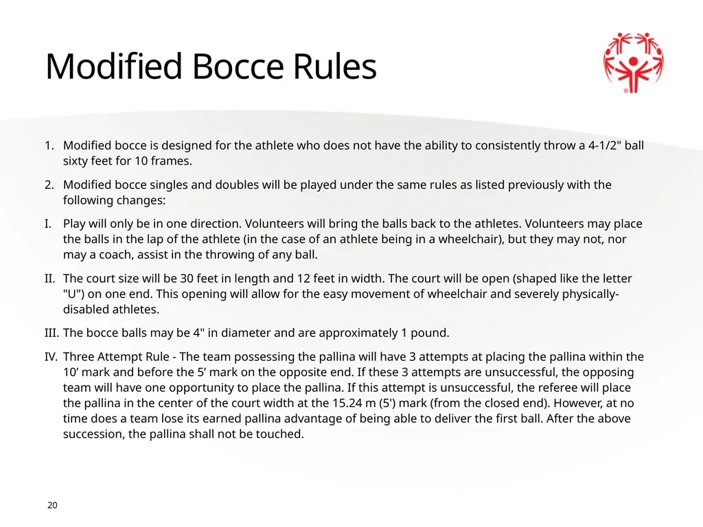 Bocce 1 The Basics Sport season: April - June - slide 20 of 23