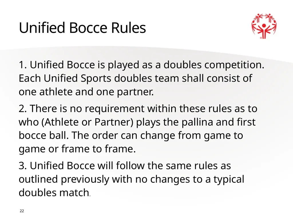 Bocce 1 The Basics Sport season: April - June - slide 22 of 23