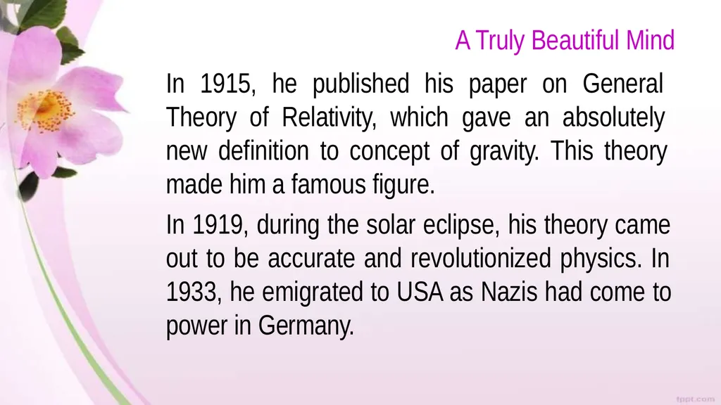 A Truly Beautiful Mind Class IX Prose THEME This - slide 12 of 18