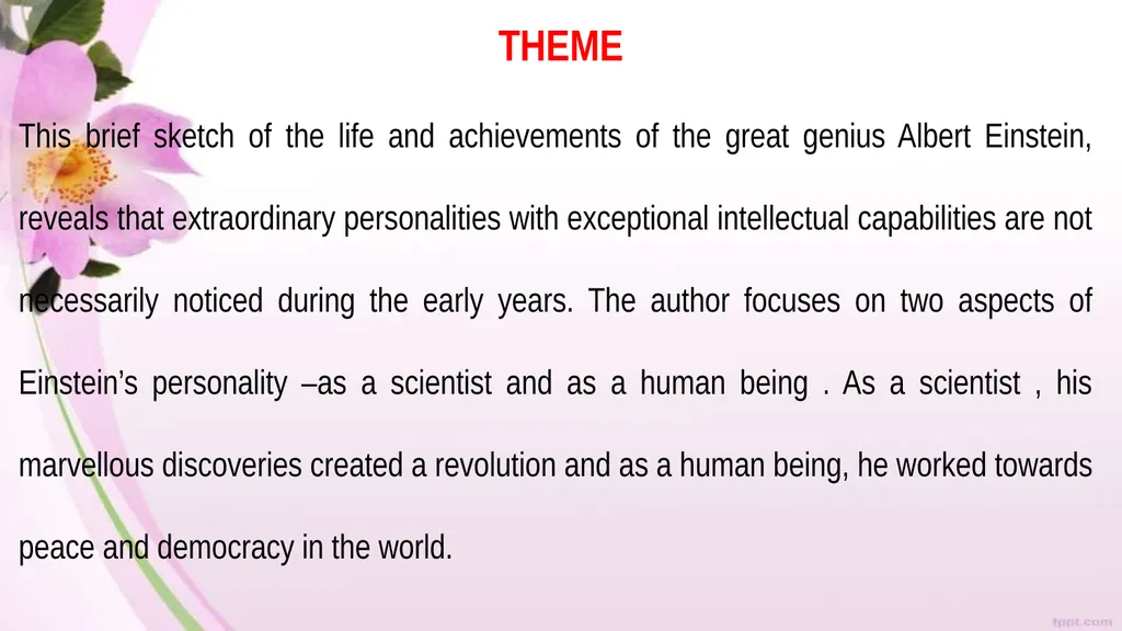 A Truly Beautiful Mind Class IX Prose THEME This - slide 2 of 18
