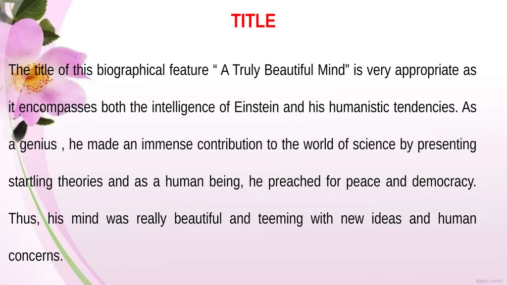 A Truly Beautiful Mind Class IX Prose THEME This - slide 3 of 18