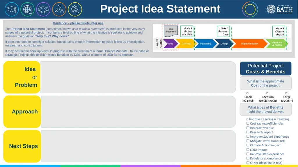 Project Idea Statement Potential Project Costs & - slide 1 of 2
