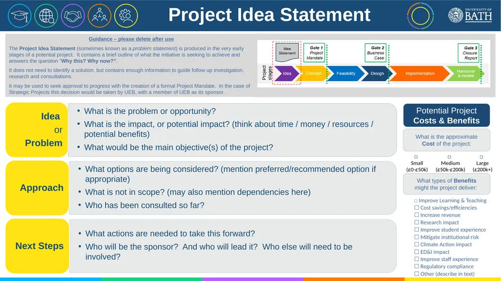 Project Idea Statement Potential Project Costs & - slide 2 of 2
