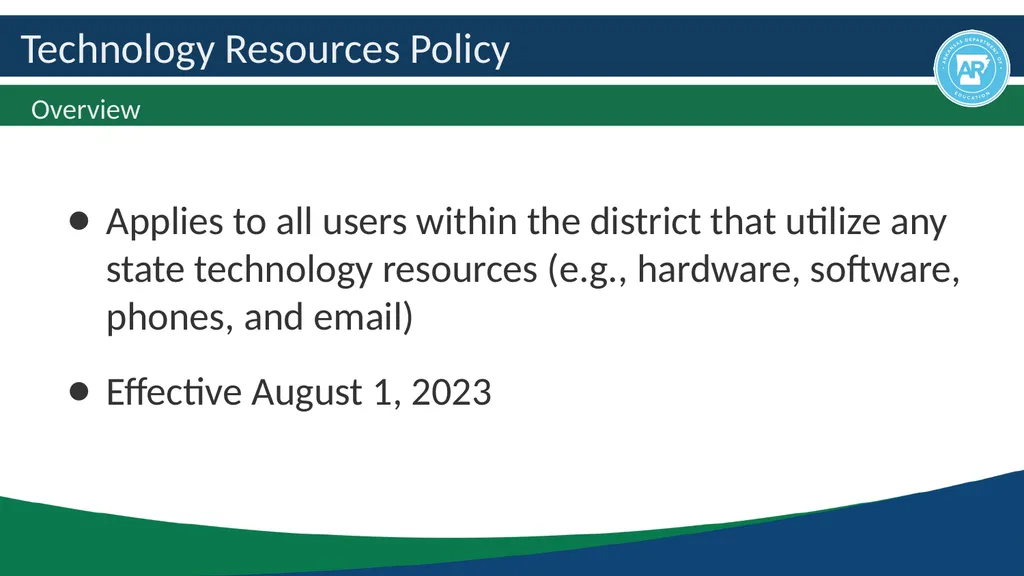 Technology Resources Policy Act 504 Applies to all - slide 2 of 8