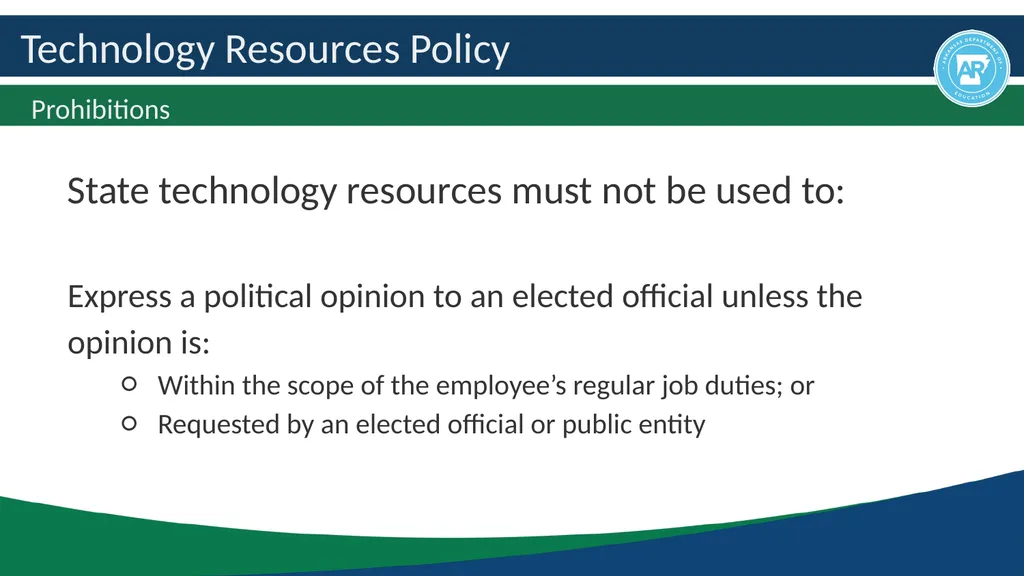 Technology Resources Policy Act 504 Applies to all - slide 3 of 8