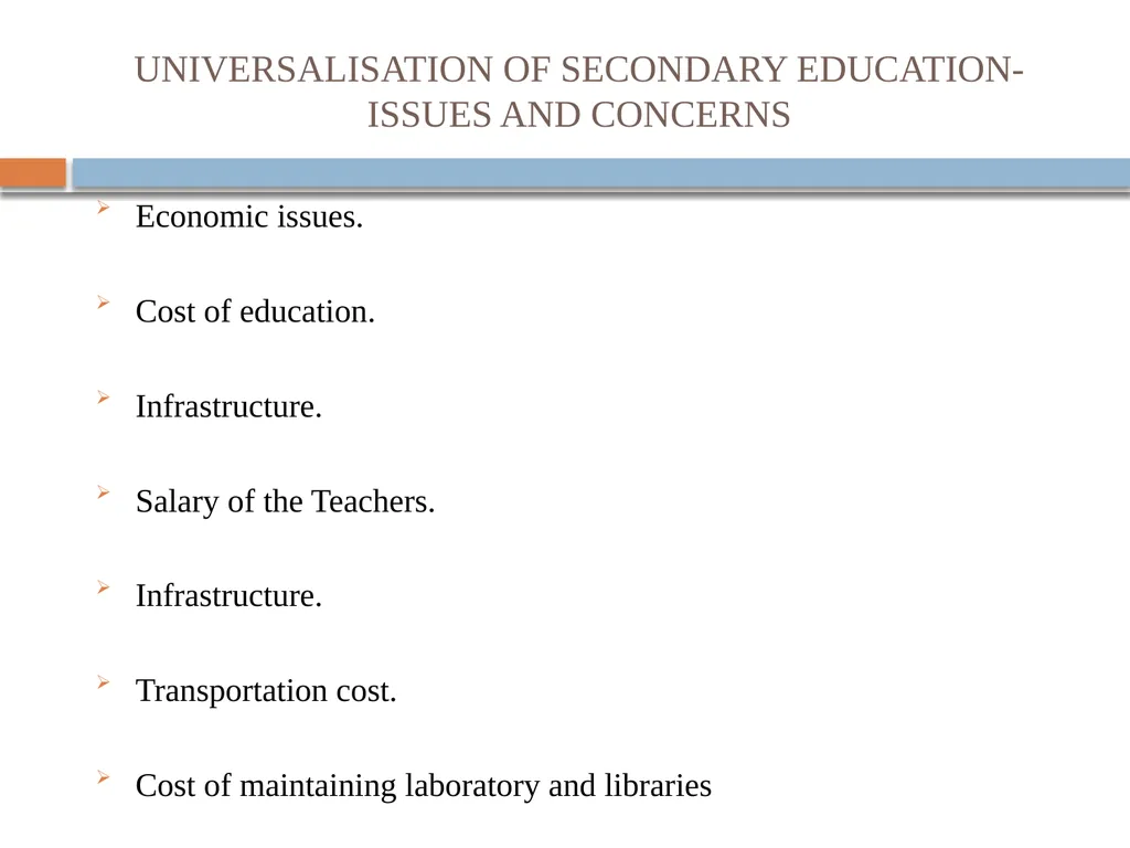 UNIVERSALISATION OF SECONDARY EDUCATION NAZIR - slide 20 of 20