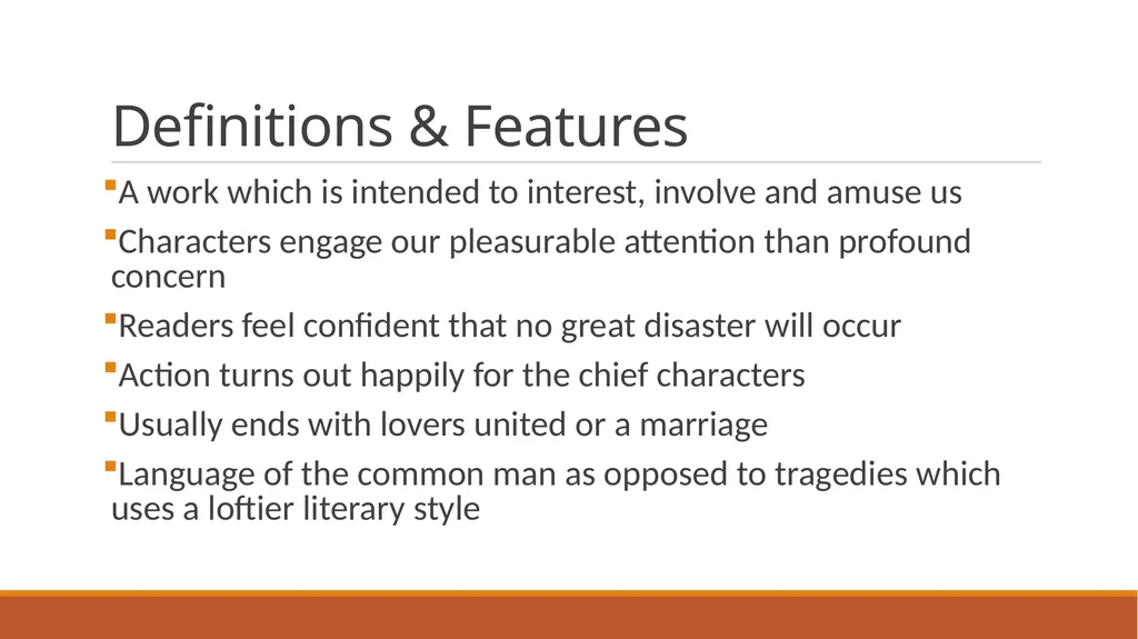 Forms & Genres in English Drama Comedy: types and - slide 2 of 6
