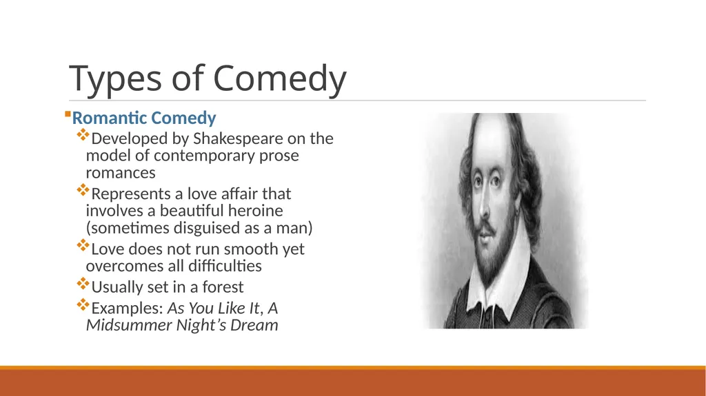 Forms & Genres in English Drama Comedy: types and - slide 3 of 6