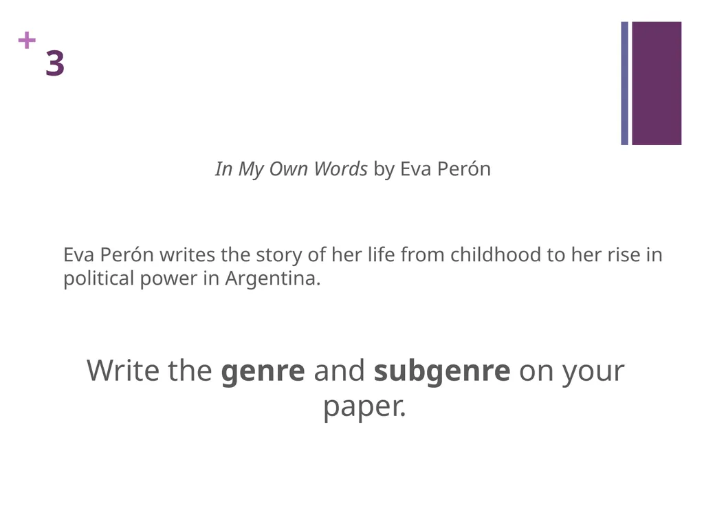 GENRE What is genre? REMEMBER: Categorizing genre - slide 13 of 18