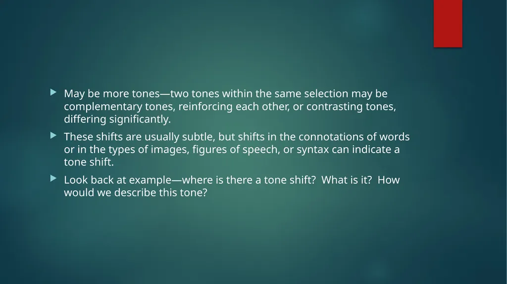 Analyzing Tone AP Language and Composition Tone is - slide 6 of 6