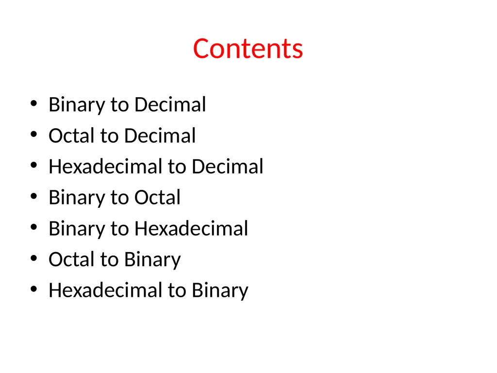 Conversion of Number system Unit Outcome: 1a. - slide 3 of 31