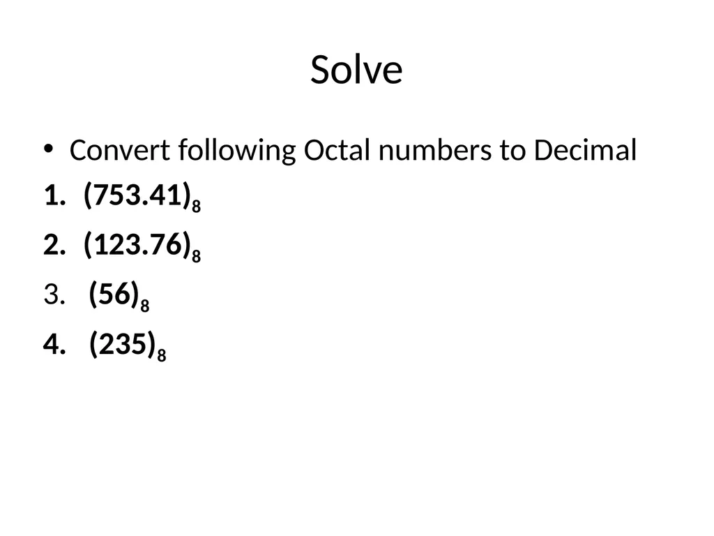 Conversion of Number system Unit Outcome: 1a. - slide 10 of 31