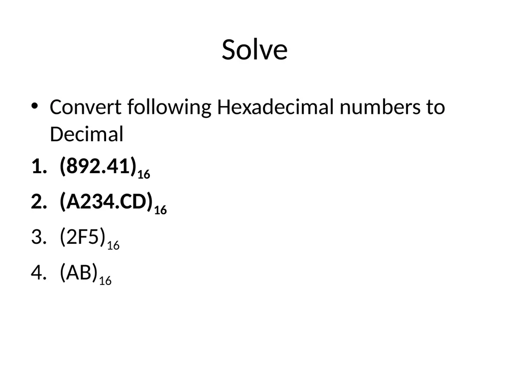 Conversion of Number system Unit Outcome: 1a. - slide 14 of 31
