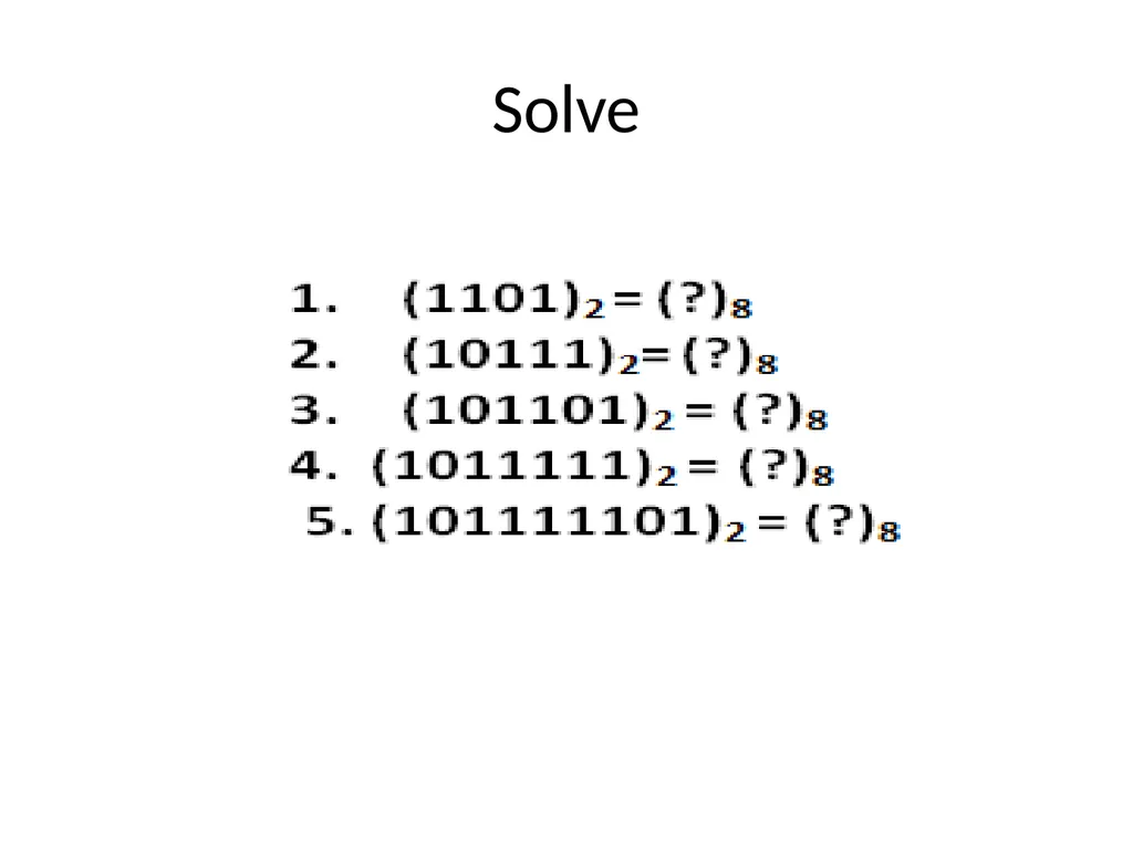 Conversion of Number system Unit Outcome: 1a. - slide 18 of 31