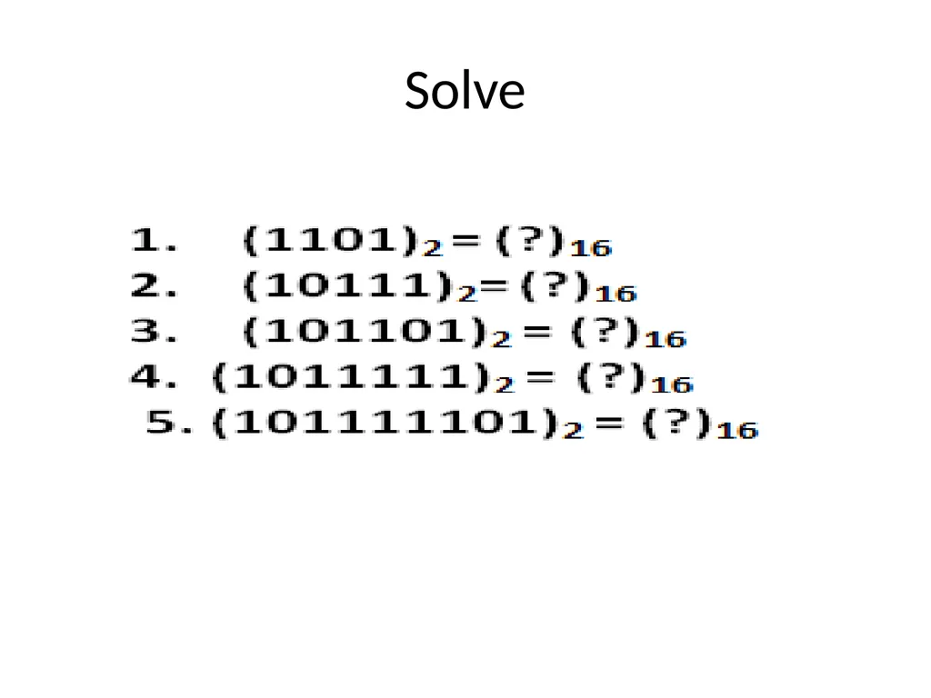 Conversion of Number system Unit Outcome: 1a. - slide 22 of 31