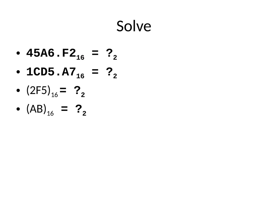 Conversion of Number system Unit Outcome: 1a. - slide 27 of 31