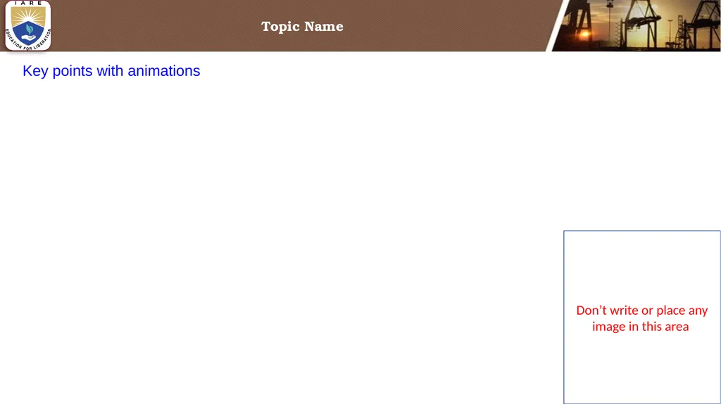 Key points with animations Topic Name Key points - slide 15 of 15