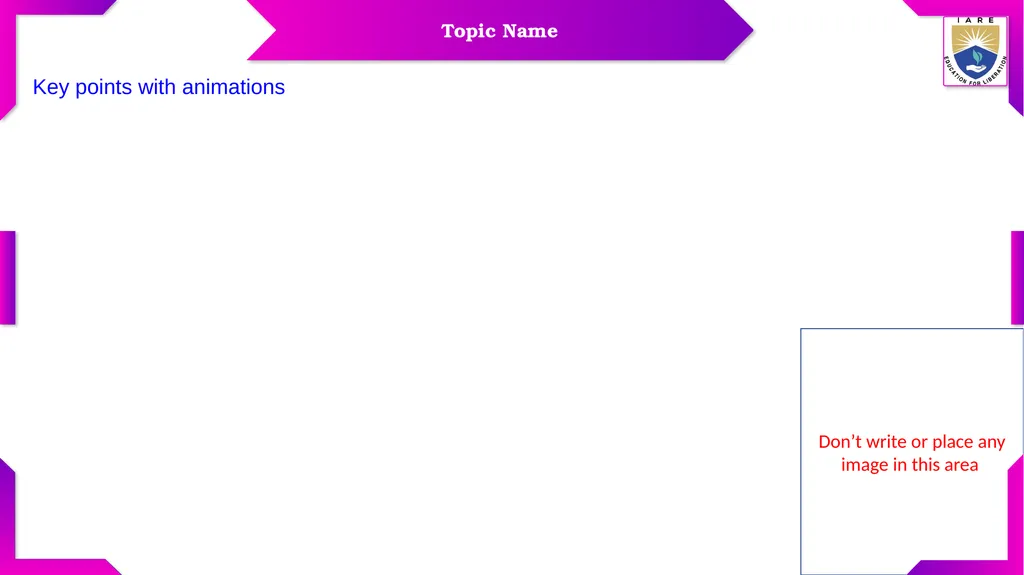 Key points with animations Topic Name Key points - slide 6 of 15