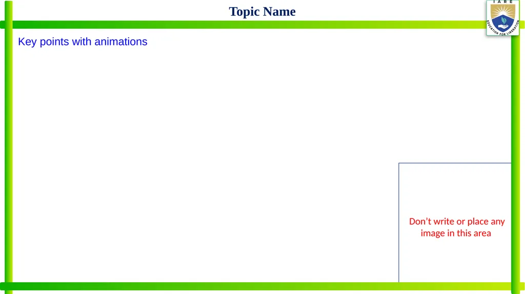Key points with animations Topic Name Key points - slide 2 of 15