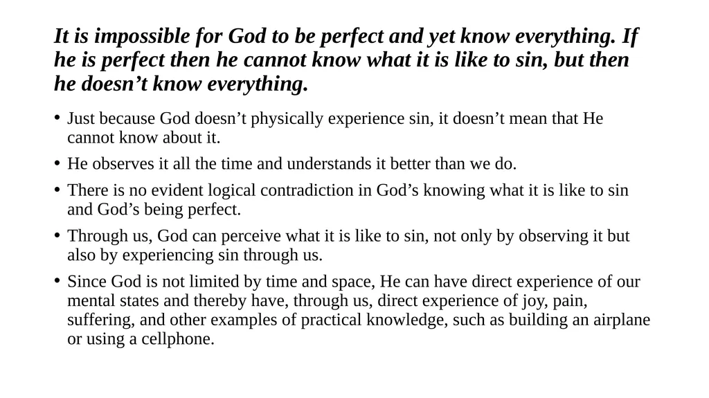 Some Issues Concerning God’s Nature and Attributes - slide 4 of 31