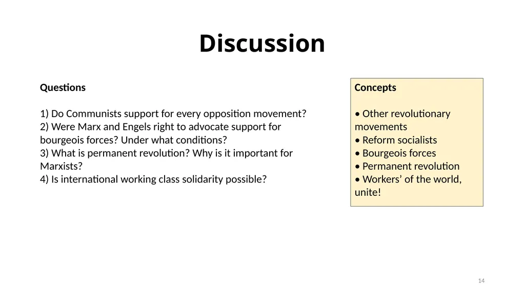 Session 4: Class and revolution “The remarks on - slide 14 of 14