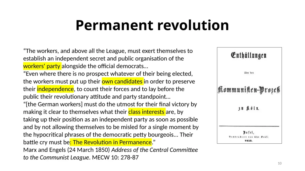 Session 4: Class and revolution “The remarks on - slide 10 of 14