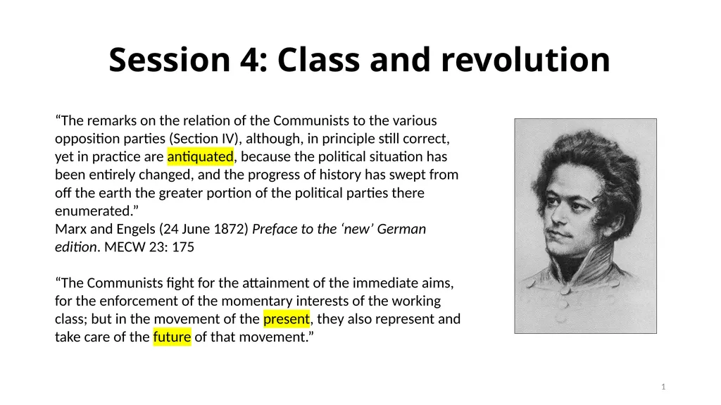 Session 4: Class and revolution “The remarks on - slide 1 of 14