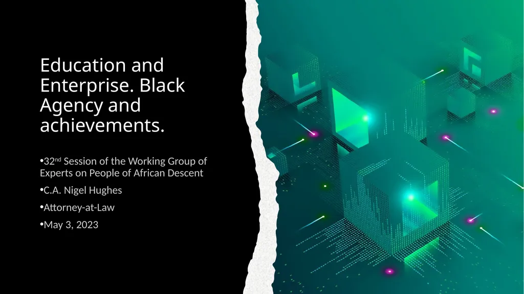 Education and Enterprise. Black Agency and