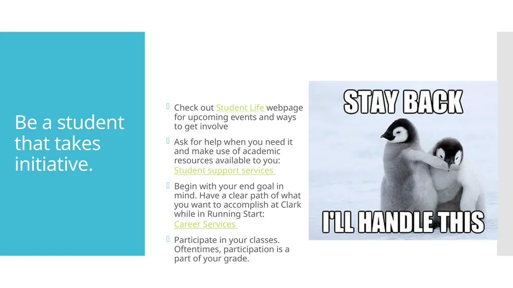 Running Start Student Success Creating behaviors - slide 7 of 9