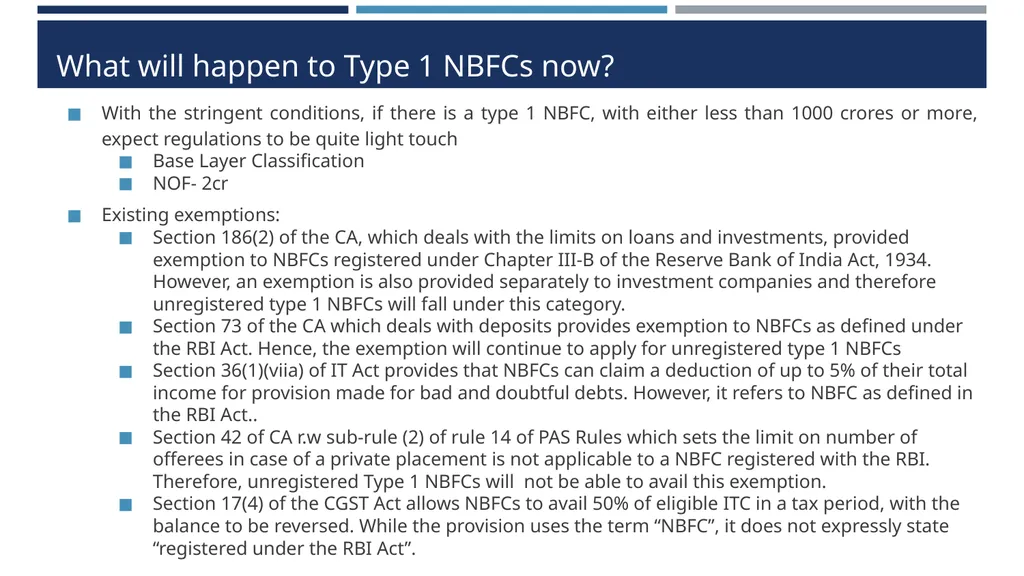 Type 1 NBFC exemption proposals Draft RBI - slide 15 of 25