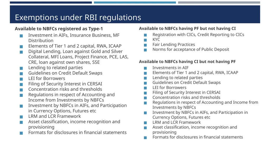 Type 1 NBFC exemption proposals Draft RBI - slide 16 of 25