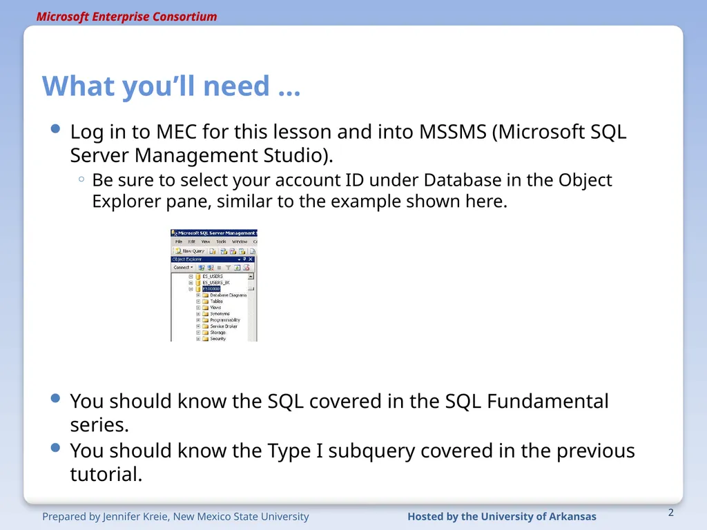 Advanced SQL Type II (Correlated) Subquery 1 - slide 2 of 9