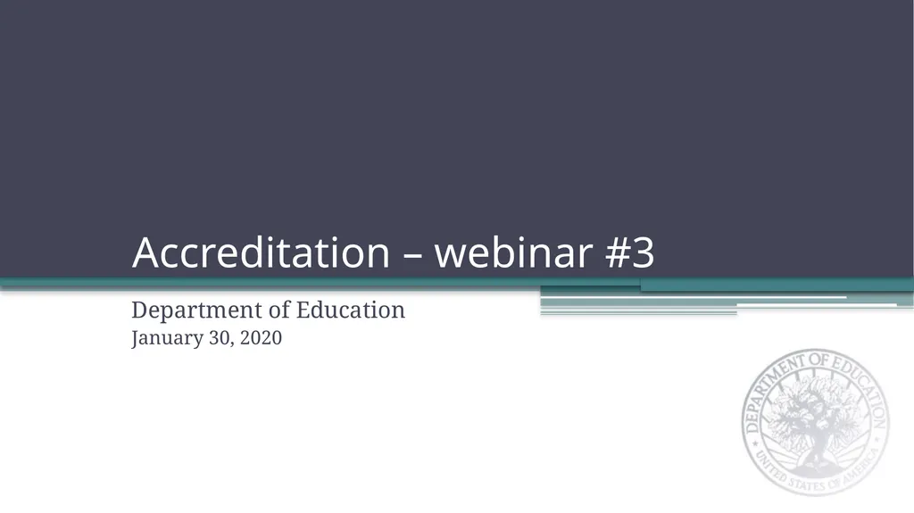 Department of Education January 30, 2020