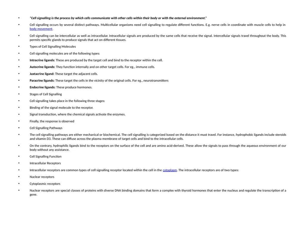 CELL SIGNALLING “Cell signalling is the process by - slide 2 of 19