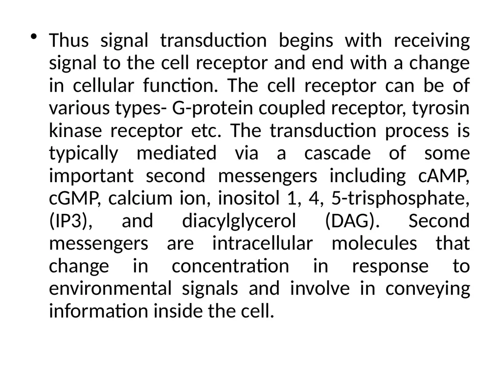 CELL SIGNALLING “Cell signalling is the process by - slide 10 of 19