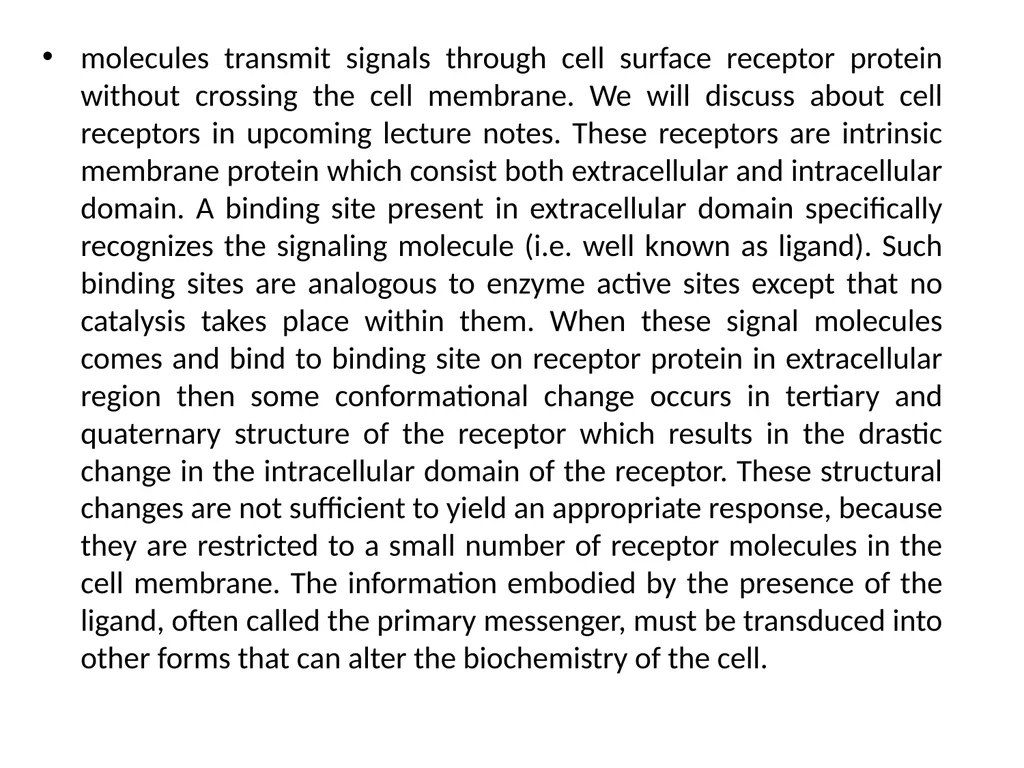 CELL SIGNALLING “Cell signalling is the process by - slide 12 of 19