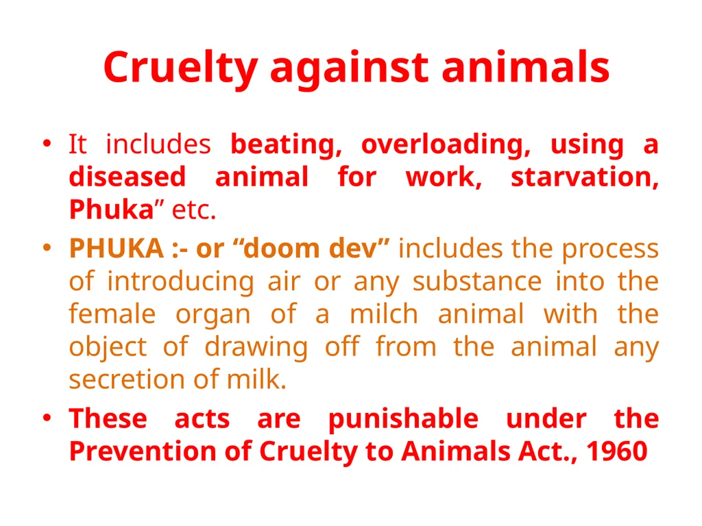 Common Offences Against Animals in India Dr. Vivek - slide 6 of 17