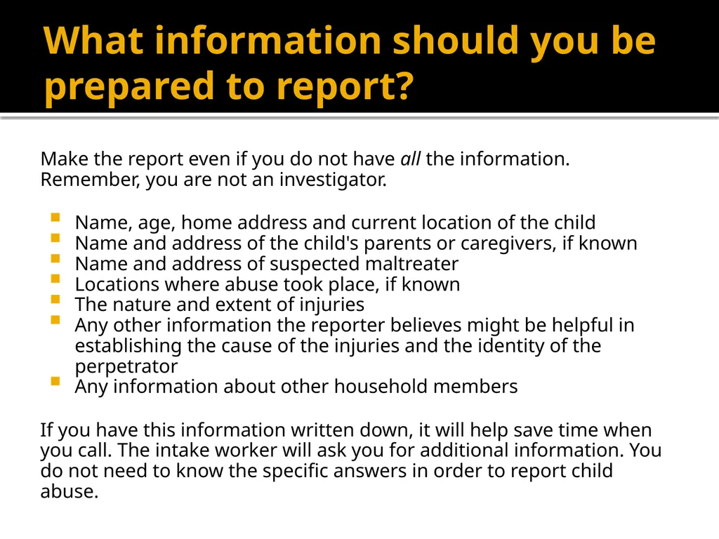 Mandatory Reporter Training for Camp Staff Working - slide 39 of 41