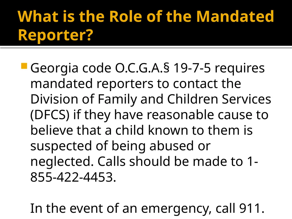 Mandatory Reporter Training for Camp Staff Working - slide 9 of 41