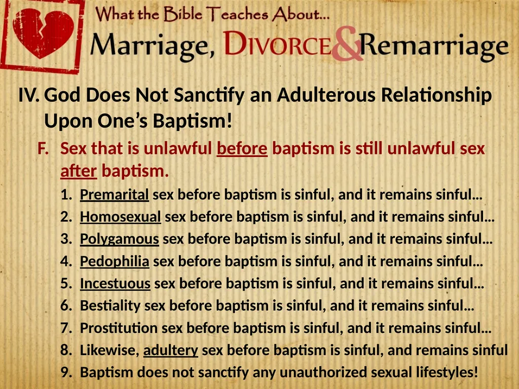 Lesson 9: Adulterous Marriages Are Sinful & Must - slide 5 of 8