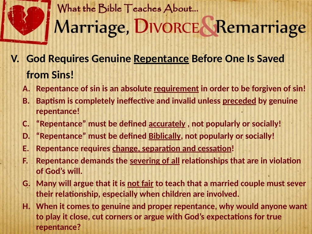 Lesson 9: Adulterous Marriages Are Sinful & Must - slide 7 of 8