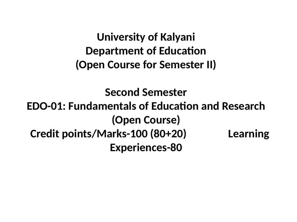 Faculty of Education University of Kalyani - slide 2 of 9