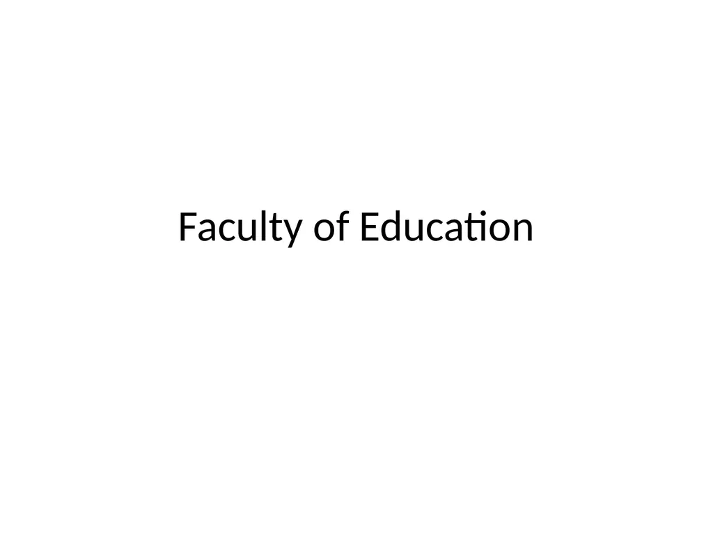 Faculty of Education University of Kalyani