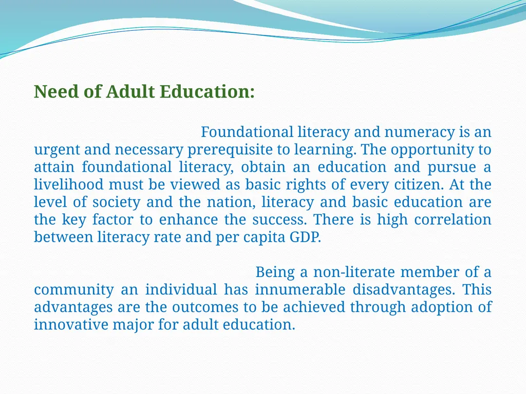 Communication Material on Adult Education & - slide 4 of 9