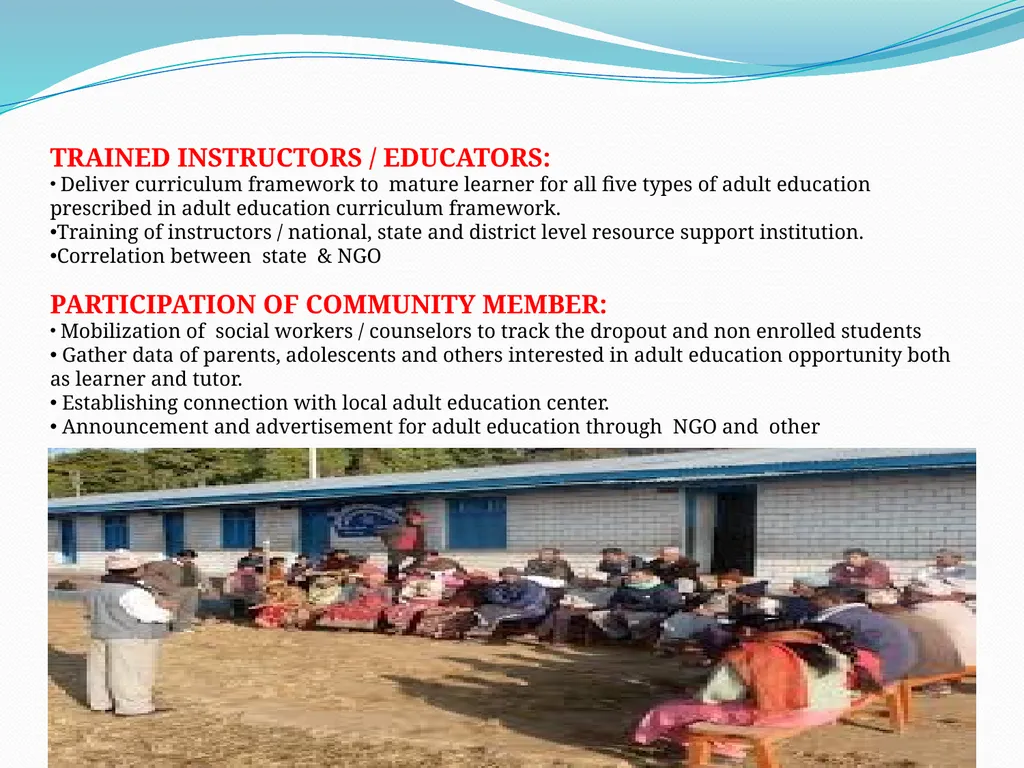Communication Material on Adult Education & - slide 8 of 9