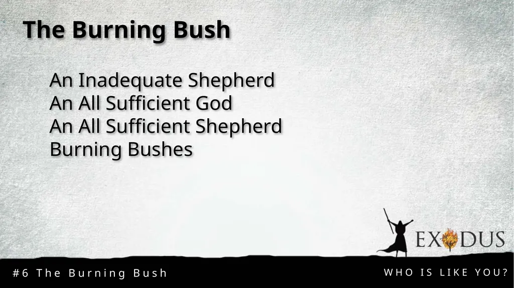 WHO IS LIKE YOU? The Burning Bush #6 The Burning - slide 11 of 12