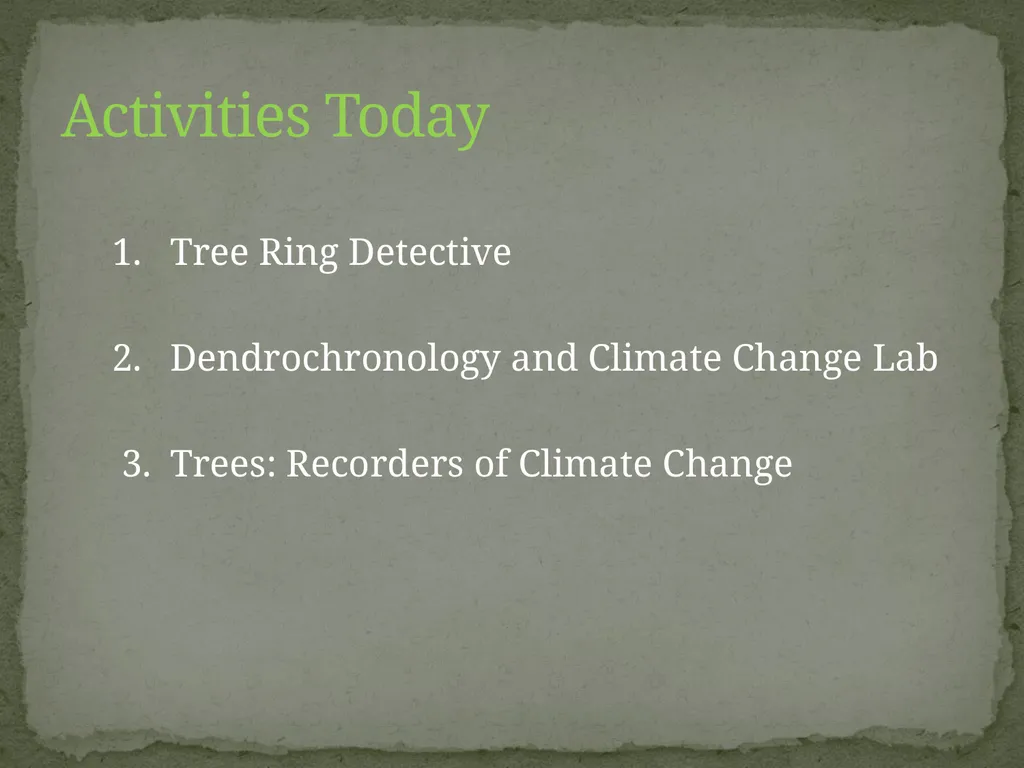 How Trees Provide Evidence about Past Climate - slide 10 of 10