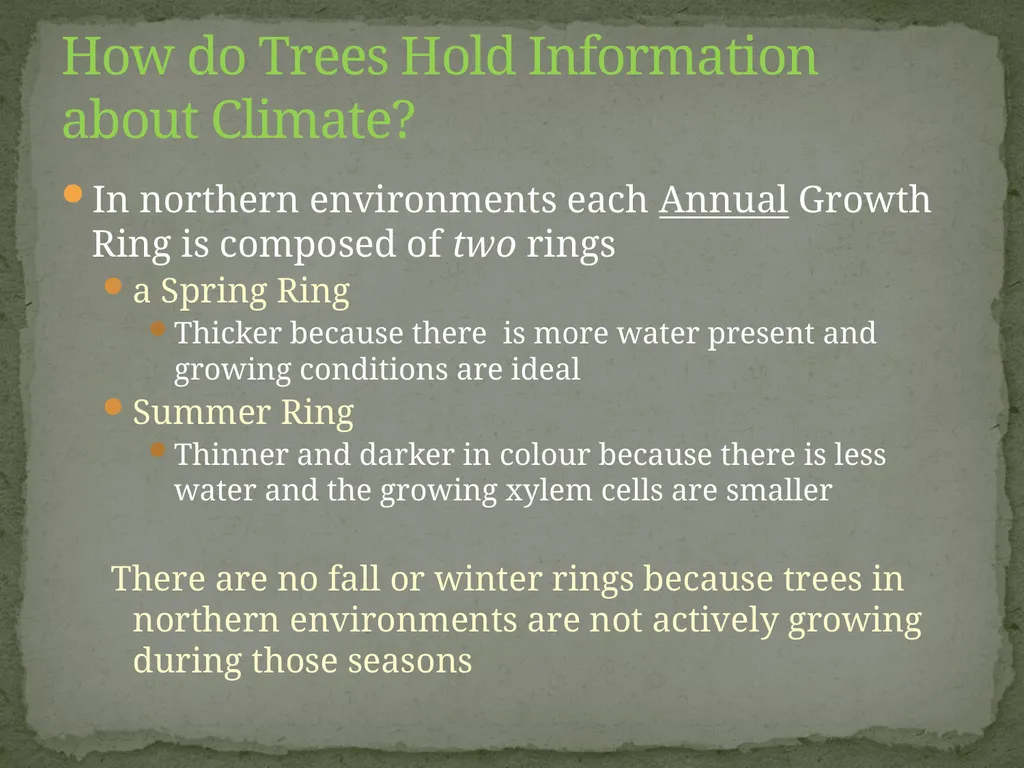 How Trees Provide Evidence about Past Climate - slide 6 of 10