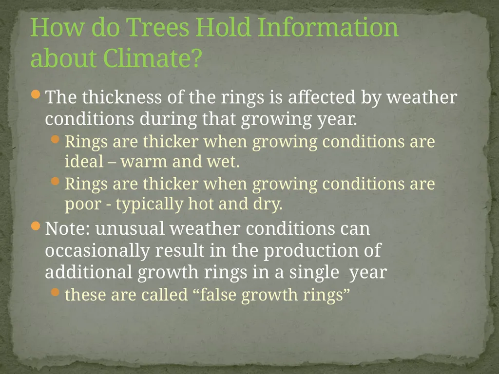 How Trees Provide Evidence about Past Climate - slide 7 of 10