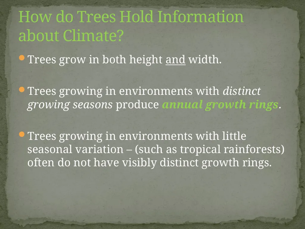 How Trees Provide Evidence about Past Climate - slide 4 of 10